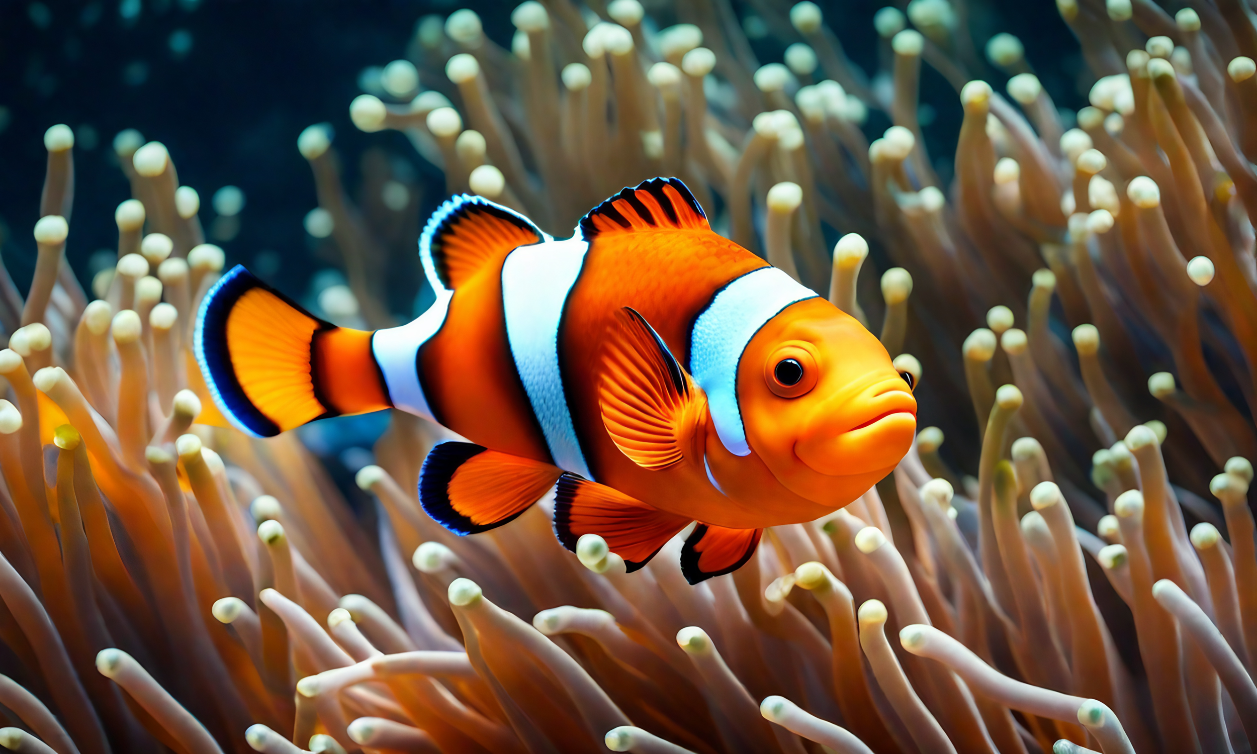 generated image of a clown fish in high detail using Stable Diffusion